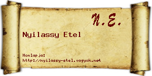 Nyilassy Etel névjegykártya